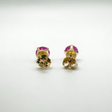14ct Gold 1ct Ruby Solitaire Stud Earrings 
