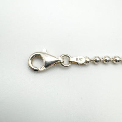 17.5” Beaded Ball Chain / Necklace in Sterling Silver 925 10g