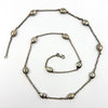 Vintage Sterling Silver Unusal Fancy Link Pebble 28.5" Necklace / Chain 925