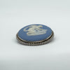 Vintage Sterling Silver Wedgewood Cupid Cherub Blue Jasper Ware Cameo Brooch 925