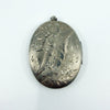 Large Vintage Sterling Silver Oval Floral Engraved Locket 925 (Birm 1973)