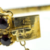 Large Antique Silver Gilt Bohemian Rose Cut Garnet Hinged Bangle / Bracelet 900