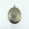 Large Vintage Sterling Silver Oval Floral Engraved Locket 925 (Birm 1973)