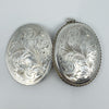 XL Vintage Sterling Silver Foliate Engraved Oval Photo Locket / Pendant 925