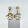 Vintage 9ct Gold Circles Drop Earrings 375