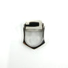 Chunky Sterling Silver Reversible Black Onyx & MOP Guess Ring Size L - M 925