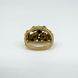 Vintage 14ct Gold Turquoise Ring Size J