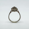 Vintage 9ct White Gold Diamond Cluster Ring Size M - N