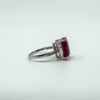 Large Sterling Silver 4.00ct Natural Ruby Solitiare Ring 925 Size K - L