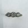 Vintage 18ct Gold & Platinum 0.40ct Diamond Trilogy Engagement Ring Size P
