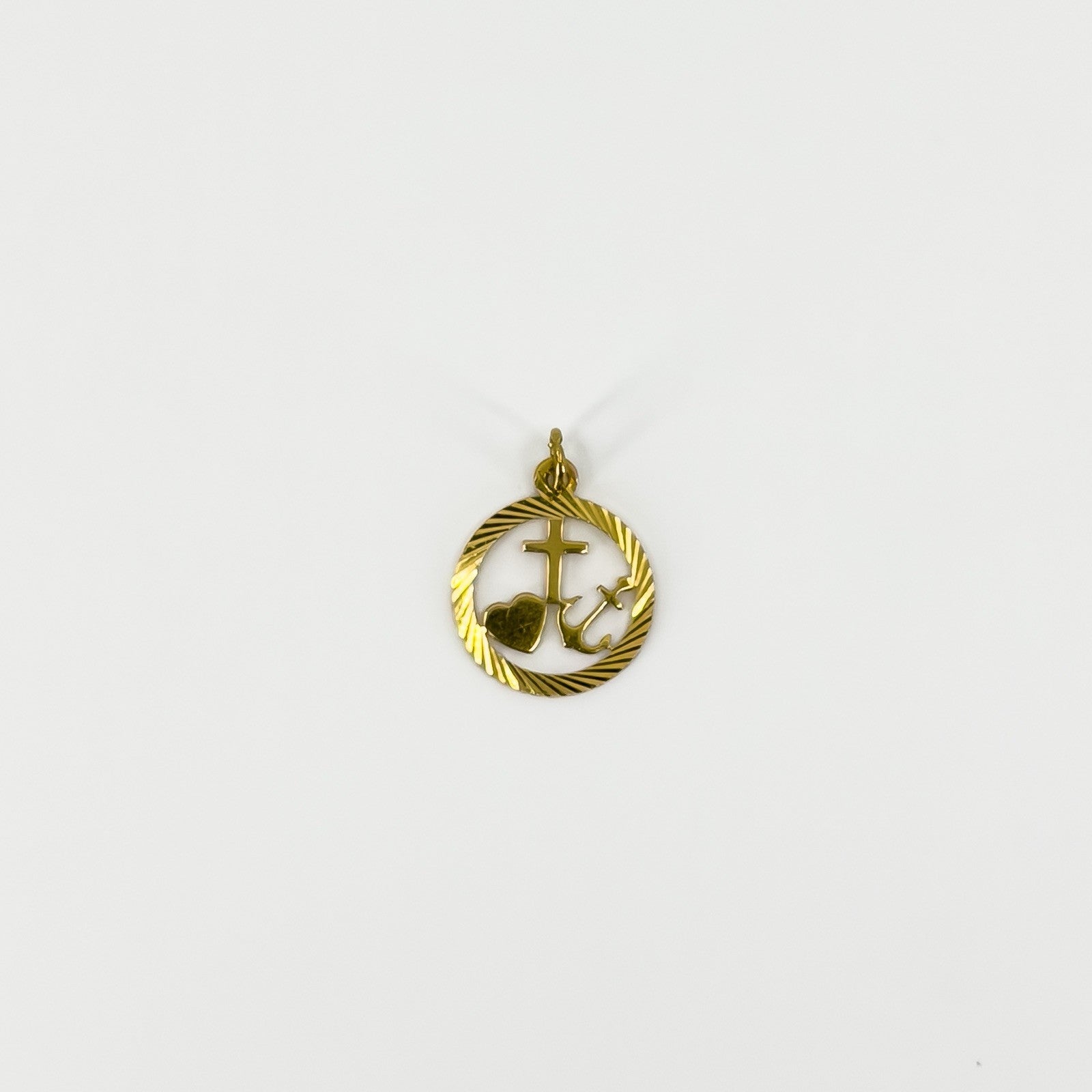 Vintage 9ct Gold Faith Hope Charity Pendant / Charm 375 by Georg Jensen