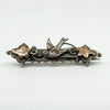Antique Victorian Sterling Silver & Rose Gold Swallow & Ivy Brooch 925 Birm 1901