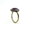 Antique / Art Deco 14ct Gold Pink Sapphire & Rose Cut Diamond Ring 585 Size O