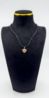 Vintage 9ct Gold Puffy Ruby & Diamond Heart Pendant 375
