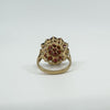 Large Vintage 9ct Gold Garnet Cocktail Cluster Ring Size L