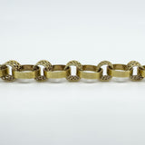Vintage 9ct Gold Chunky Fancy Links 8” Bracelet 375 (London 1974) 14g 
