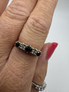Vintage 9ct Gold 5 Stone Diamond & Sapphire Ring Size M (Sheffield 1978)