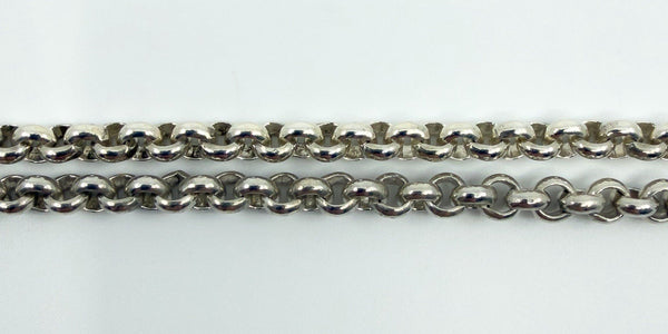 Chunky Vintage Sterling Silver 33” Rolo Links Chain & Dog Clip 925 60g 1997