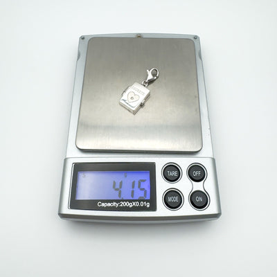 Mini Diamond Photo Locket Pendant / Charm in Sterling Silver 925