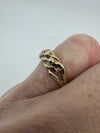 Vintage 9ct Gold Single Row Keeper Ring 375 Size L (London 1979)