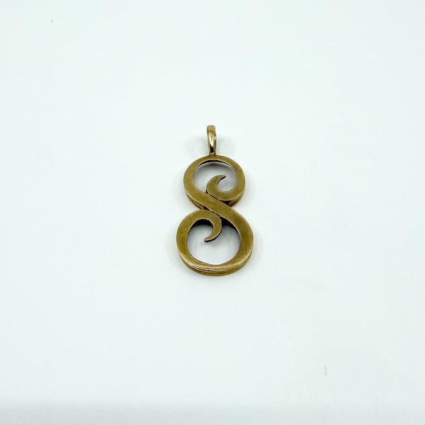 Large Vintage 9ct Gold Initial S Pendant / Charm 375 (London 1988)