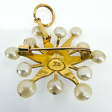 Large Vintage 18ct Gold Celestial Star Pearl Brooch / Pendant 750