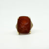 Antique 9ct Gold Left Facing Carved Carnelian Roman Intaglio Ring 375 Size P - Q