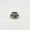 Chunky Vintage Sterling Silver Oval Black Onyx Engraved Locket 925