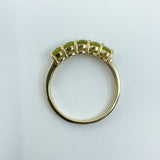 Vintage 9ct Yellow Gold 5x Stone 0.85ct Peridot Ring / Band 375 Size N Birm 2005