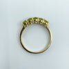 Vintage 9ct Yellow Gold 5x Stone 0.85ct Peridot Ring / Band 375 Size N Birm 2005