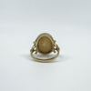 Vintage 9ct Gold Secret Locket Ring Size M 1/2  Engraved Fleur De Lis 1984