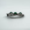 Large Vintage Sterling Silver Floral Green Chalcedony Brooch 925 Bernard Instone