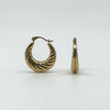 Vintage 9ct Gold Small Chunky Twisted Hoop Earrings