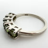 Sterling Silver 1ct Peridot 5x Stone Half Hoop Ring Size N  