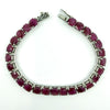 7.5" Sterling Silver 26ct Natural Ruby Tennis Bracelet 925
