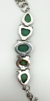 Chunky Turquoise Bracelet with T-Bar & Adjustable Hoops in Sterling Silver 925 
