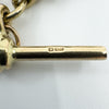 Vintage 9ct Gold Figaro Links with Dog Clip & T-Bar Charm 7.8” Bracelet 375 9.5g