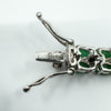 Sterling Silver Natural 16.50ct Emerald & Diamond Double Row Tennis Bracelet 925