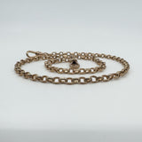 Vintage 9ct Rose Gold 15.8” Belcher / Rolo Chain Necklace 2x Dog Clips 375 10.5g