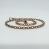 Vintage 9ct Rose Gold 15.8” Belcher / Rolo Chain Necklace 2x Dog Clips 375 10.5g