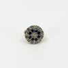 Antique Edwardian 14ct Gold Rose Cut Diamond & Sapphire Bombe Ring 585 Size O P