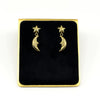 Vintage 9ct Gold Celestial Moon & Star Dangle Drop Earrings 375
