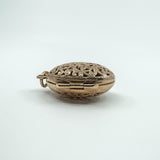 Vintage 9ct Rose Gold Large Chunky Oval Engraved Open Work Locket Pendant 375