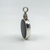 Large Chunky Vintage Double Sided Fob Black Onyx & White Mother of Pearl Pendant