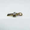 Vintage 9ct Gold 0.10ct Diamond Cross Pendant / Charm 