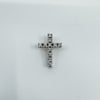 Tiny 18ct White Gold 0.12ct Diamond Christian Cross Pendant / Charm 750