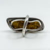 Chunky Modernist Heavy Baltic Amber Ring in Sterling Silver 925 Size L - M