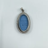 Vintage Sterling Silver Wedgewood Blue Jasper Ware Cameo Pendant 925 (1974)