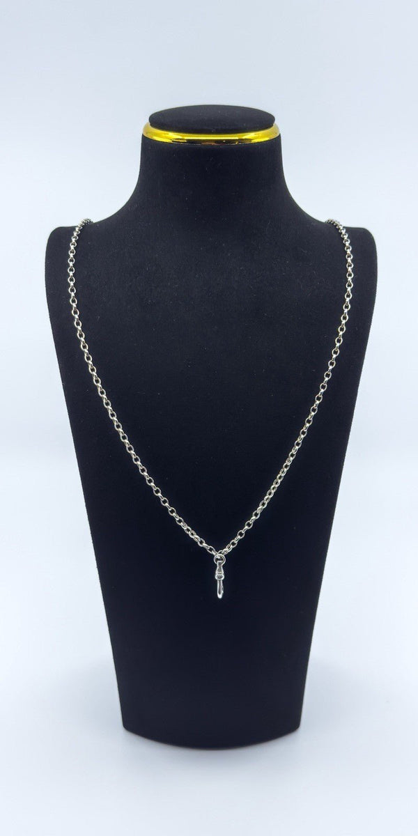 Vintage Sterling Silver 32” Belcher Links Chain & Swivel Dog Clip 925 17g