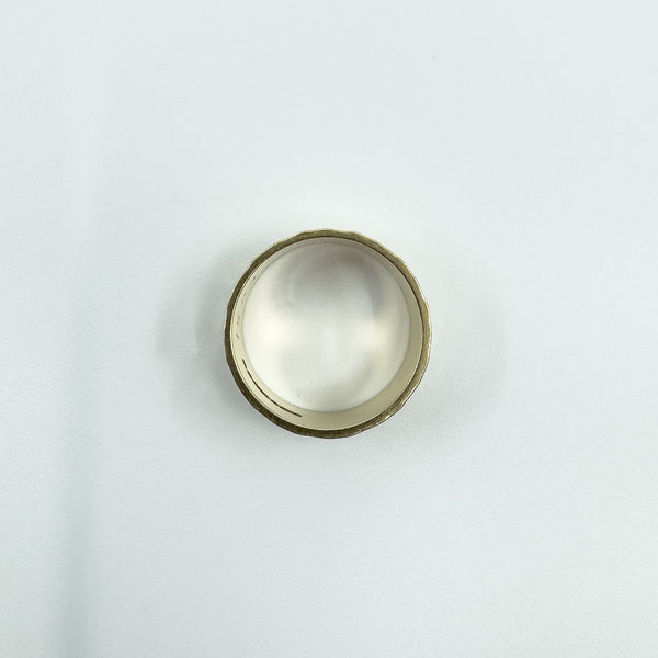 Vintage 9ct Gold Wide Chevron Engraved Full Band Ring 375 Size L (London 1972)